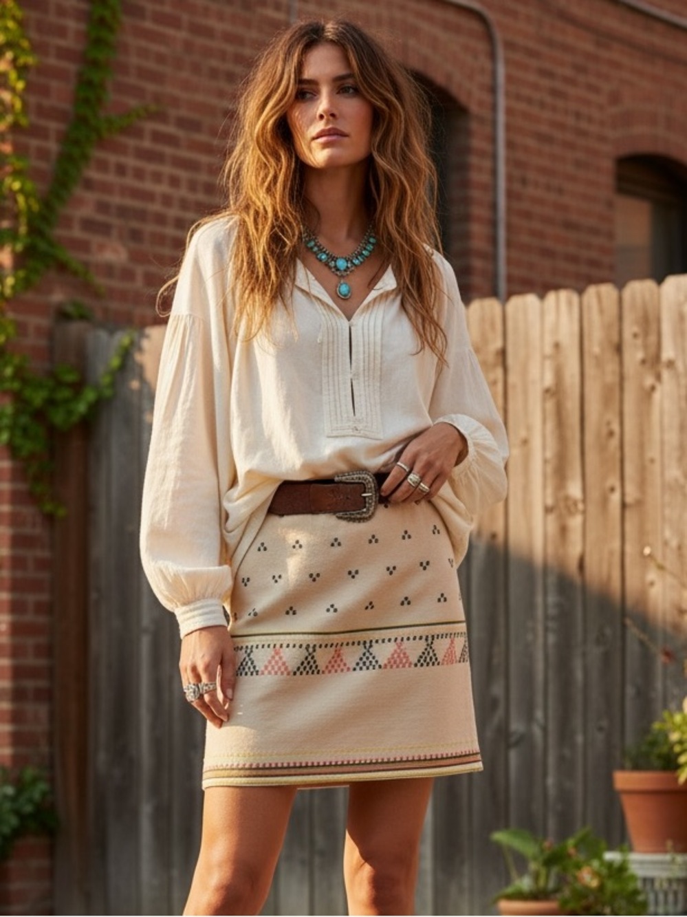 Madewell Embroidered Geometric Mini Skirt